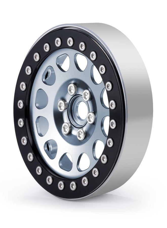 JGGZONE 4PCS 2.2" Beadlock Wheels Aluminum Negative Offset Beadlock Wheels Rims for SCX10 TRX4 VS4-10 Gen8 1/10 RC Crawler Car (Titanium) - Image 2